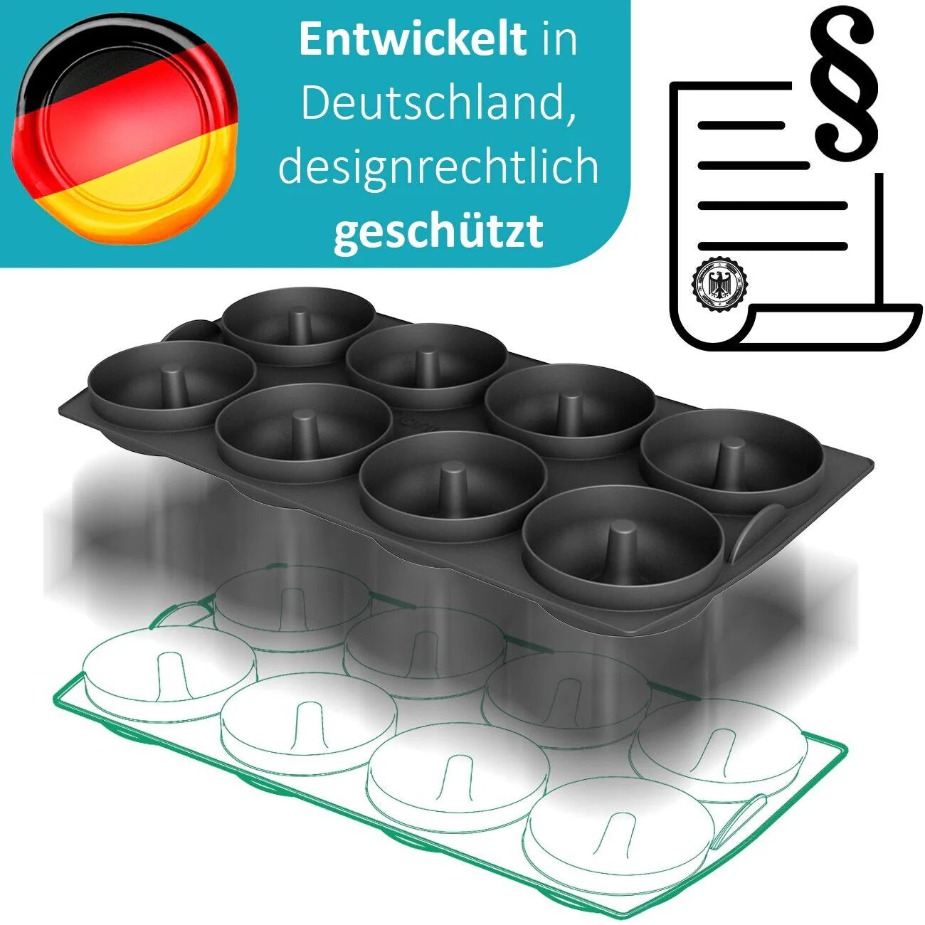 Donuteinsatz XL Backschaleneinsatz aus Silikon