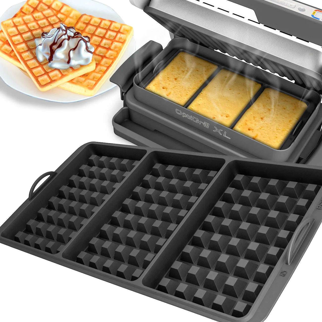 Waffeleinsatz XL Backschaleneinsatz aus Silikon