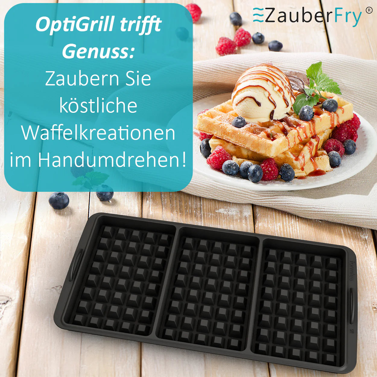 Waffeleinsatz XL Backschaleneinsatz aus Silikon
