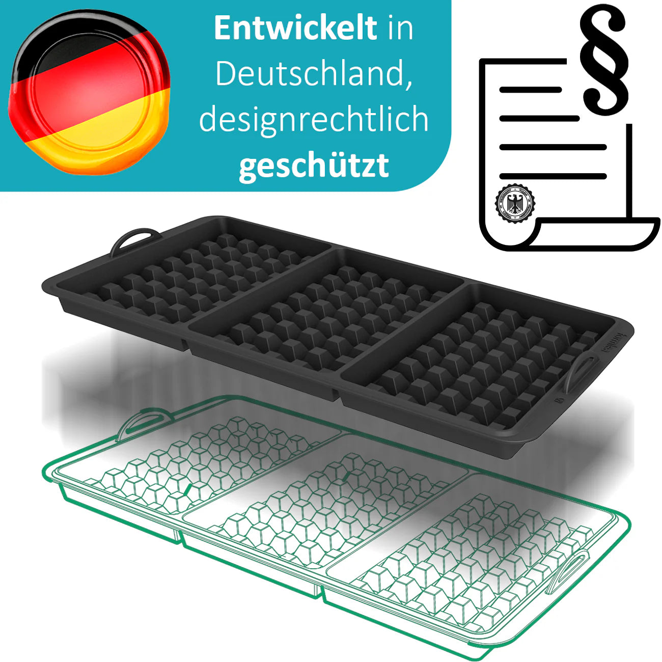 Waffeleinsatz XL Backschaleneinsatz aus Silikon