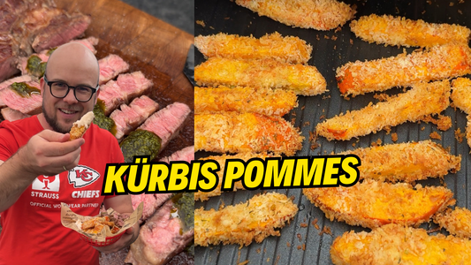 Kürbispommes in der Heißluftfritteuse