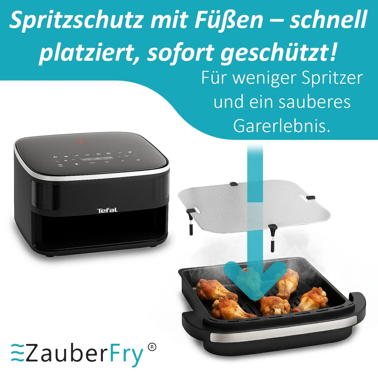 Spritzschutz kompatibel mit Tefal Easy Fry XL Surface