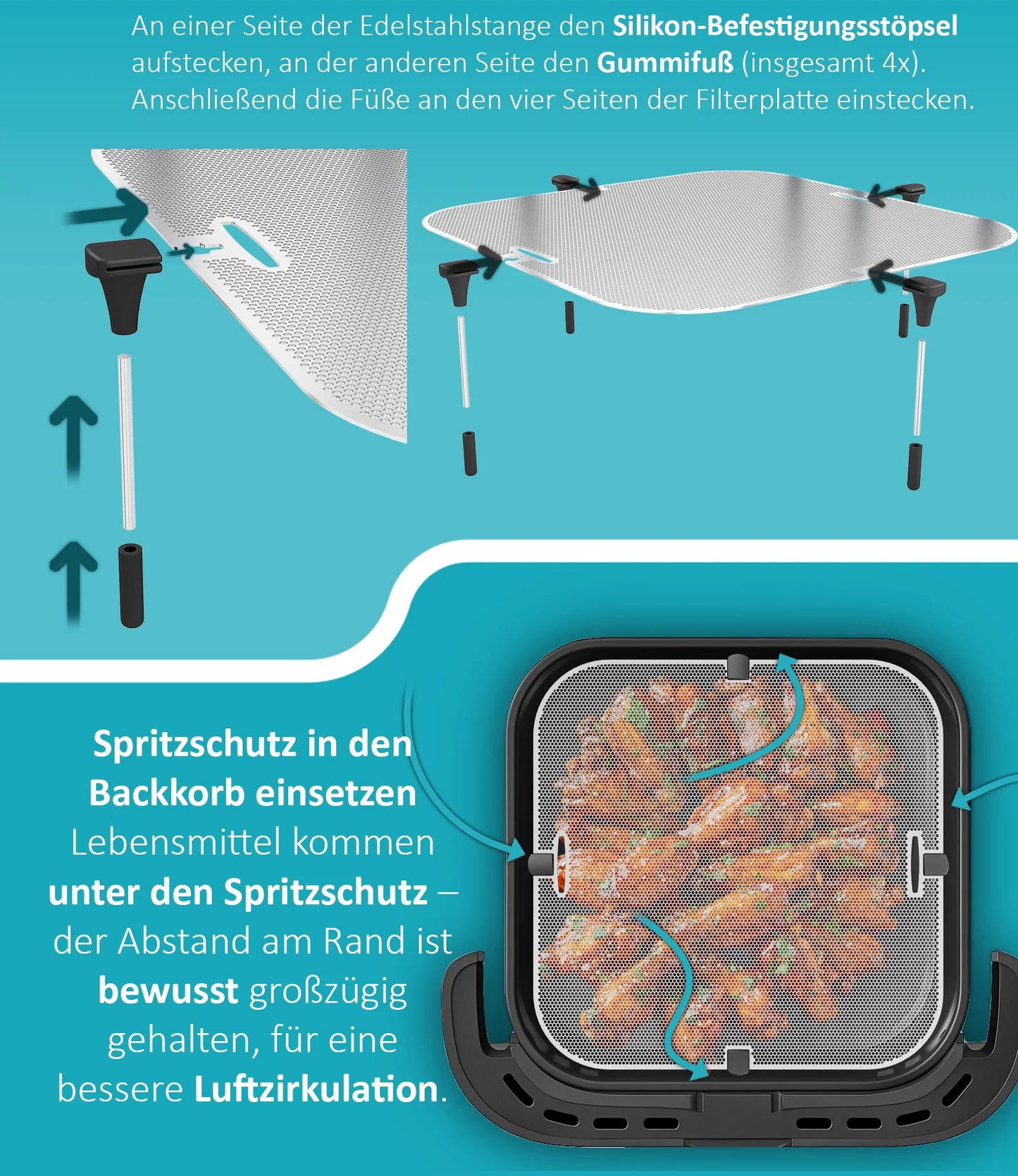 Spritzschutz kompatibel mit Tefal Easy Fry XL Surface